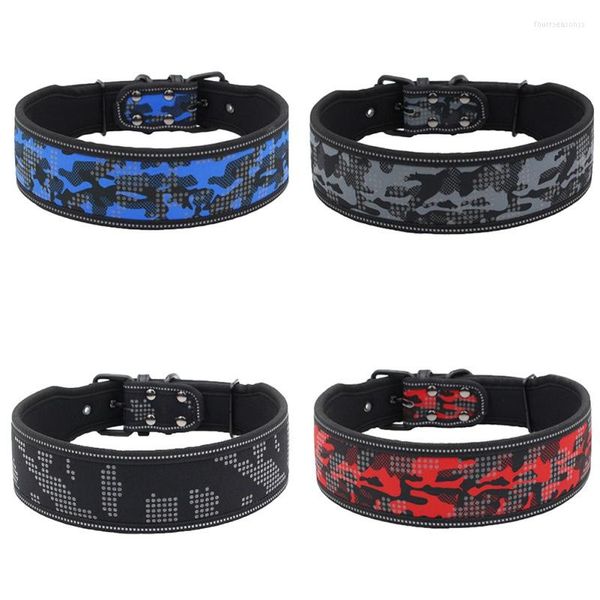 Collares para perros Collar para mascotas Camuflaje reflectante ajustable personalizado con hebilla para perros pequeños, medianos y grandes