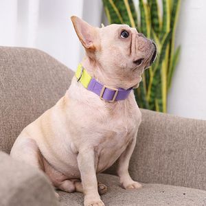 Collares para perros Collar para mascotas Moda Hit Color Poliéster-Algodón Correas Cuello de tracción Ajustable Suministros de entrenamiento a juego