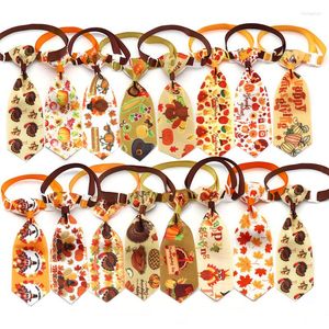 Colliers pour chiens collier pour animaux de compagnie accessoires en cuir Thanksgiving dinde érable chat tour de cou automne série cravate