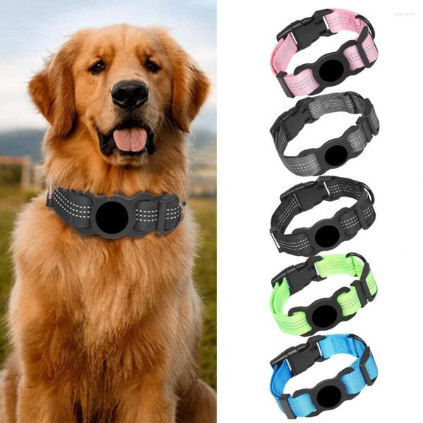 Collares para perros Collar para mascotas Seguimiento de gatos reflectante con soporte para AirTag Durable GPS ajustable Suministro de PC duro