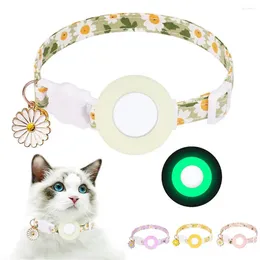 Colliers pour animaux de compagnie, étanche, résistant aux chocs, confortable, imprimé Floral, cercle de cou de chat, avec support de localisation en Silicone pour Airtag