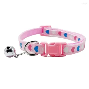 Halsbanden Huisdier Kraag Met Bel Cartoon Liefde Kleurrijke Puppy Kat Accessoires Kitten Verstelbare Veiligheidsketting