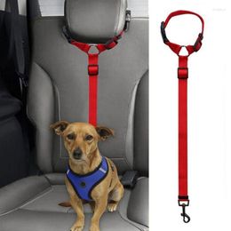 Colliers de chien Chiens de compagnie Ceinture de sécurité de voiture en nylon Harnais de sécurité de voyage solide Plomb 5 couleurs Véhicule réglable