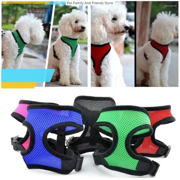 Collares para perros, arnés para mascotas, chaleco de malla de nailon ajustable y transpirable para perros pequeños, Collar para Chihuahua, correa para el pecho para gatos