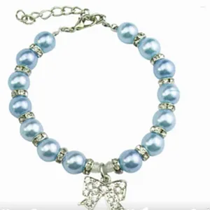 Colliers pour chiens, Imitation de perles pour animaux de compagnie, pendentif en strass, accessoires mignons, bijoux, chaîne de cou pour petits