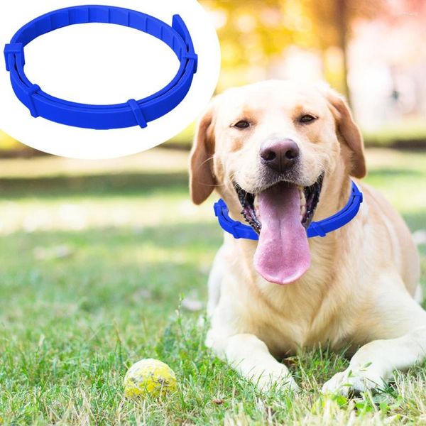 Collares para perros Anillo antiparasitario in vitro para mascotas Collar repelente de insectos antiansiedad Ajustable Anti-mosquitos Silicona No tóxico Suministros para perros cachorros