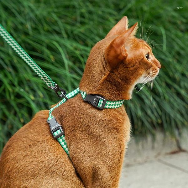 Colliers de chien Laisse pour animaux de compagnie Camouflage Vert Jaune Sangles de type H plaquées Chats de marche pour éviter les petits chiens en difficulté Fournitures I-word Out