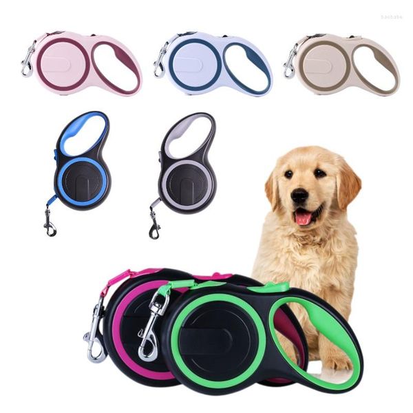 Collares para perros Correa para mascotas para perros grandes y pequeños, correas retráctiles de nailon duraderas para caminar, cuerda extensible automática fuerte