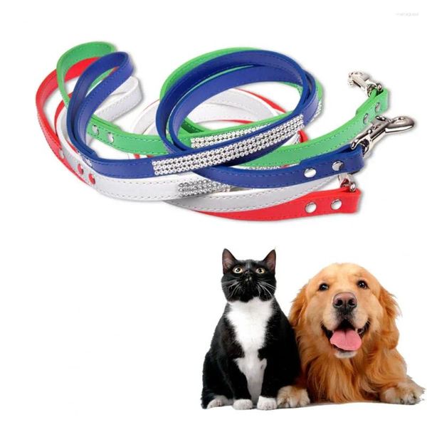 Collares para perros correa para mascotas dhinestone con diseño de cuero artificial bling collar pistas para pequeños suministros de cachorros