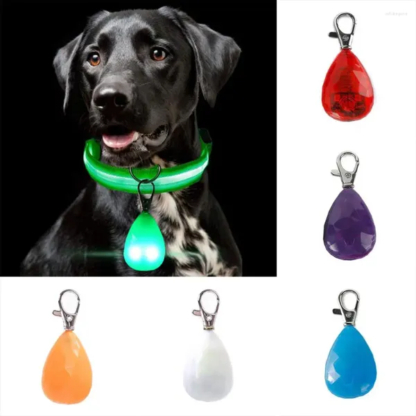 Collares para perros mascota LED luz nocturna colgante impermeable duradero antipérdida con hebilla colgante flash rápido estable