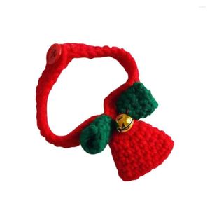 Colliers pour chiens Cercle de cou pour animaux de compagnie Collier de chat mignon respectueux de l'environnement Collier tricoté Accessoires de décoration Noël