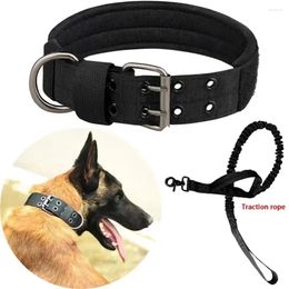 Halsbanden voor huisdieren Producten voor buiten Tactische halsband Ademend vermogen Nylon Middelgrote en grote trainingshals Trekkabel