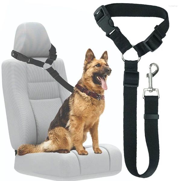 Colliers de chien ceinture de sécurité de la ceinture de sécurité et ceinture de sécurité réglable avec une sécurité à clip de bracelet extérieur universel pour chiens