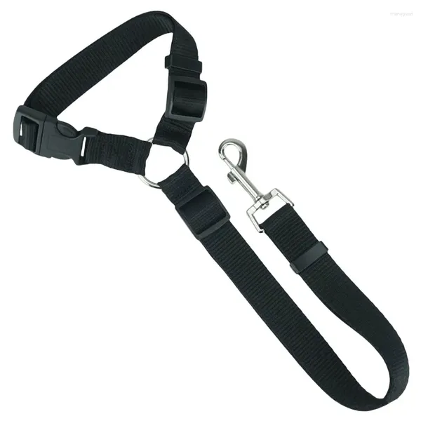 Colliers de chien ceinture de sécurité pour animaux de compagnie harnais réglable avec pince collier de chien sangle extérieure universelle pour