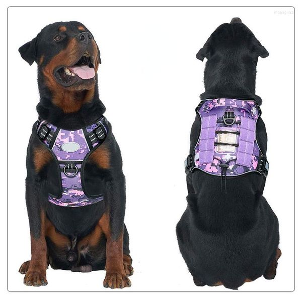 Colliers pour chiens Fournitures pour animaux de compagnie Traction multifonctionnelle Sangle de poitrine Entraînement en plein air Gilet tactique réfléchissant Grand moyen Accessoires