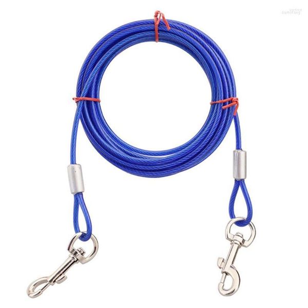 Colliers pour chiens laisse d'attache pour animaux de compagnie fil d'acier robuste chaîne en métal ligne de plomb 360 degrés pivotant s'enclenche 3 m 5 m 10 m