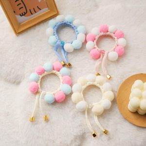 Colliers pour chiens boule en peluche chats pour animaux de compagnie réglable chiot Chihuahua Yorkie cou sangle Kitty écharpe animaux accessoires chaton collier