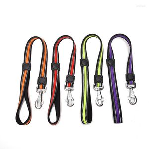 Hondenkragen Polyester Polyester Nacht Korte LEASHES VEILIGHEID STROKE LEAD REKTE HARNESS MET METAL CLIP PET