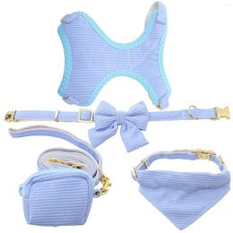 Colliers pour chiens, laisse Portable, harnais pour chiot, accessoire pour animaux de compagnie, velours côtelé, robuste pour grands chiens