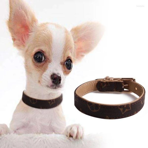 Collares para perros PU cuero cuello collar de mascotas accesorios de gato arneses de correa adecuadas para mascotas vestimenta diaria