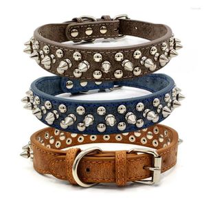 Colliers pour chiens en cuir PU Rivet rétro Style Punk collier à ongles rond pour animaux de compagnie sangle à pointes petits chiens collier de chat produits