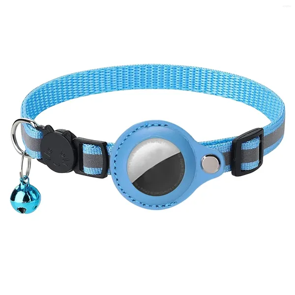 Collares para perros Collar de gato reflectante con soportes localizadores Campana de seguridad Rastreador ligero para gatos Perros pequeños