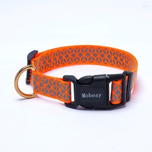 Colliers pour chiens Collier réfléchissant pour Whippet Fancy Pooch Tape Choker Rouge Jaune Orange SML Neck Band Straps Pets Border Collie Frenchie