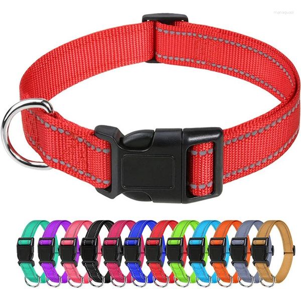 Collares para perros Collar reflectante Neopreno suave acolchado Nylon transpirable Mascota ajustable para perros medianos grandes Cuello 30-70 centímetros