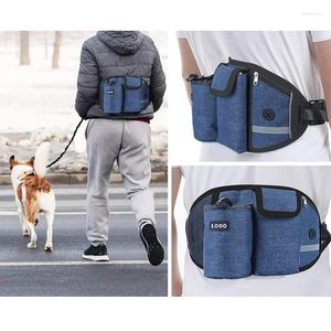 Collares de perros reflectantes nylon multifunción trato caminata puesta en la cintura entrenamiento de cintura sport s bolso manos libres impermeables