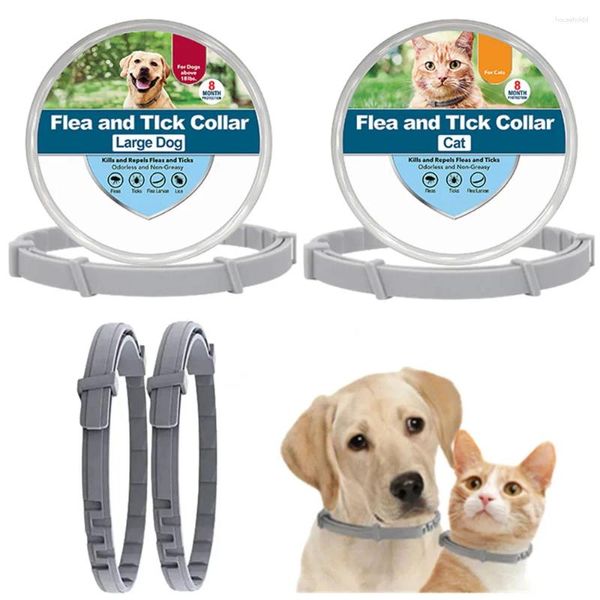 Collares para perros Collar retráctil contra pulgas y garrapatas Prevención repelente de mosquitos para perros gatos con aceites esenciales naturales