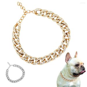 Colliers pour chiens collier strass luxe cristal chat chiot chaîne brillant chaton collier de fête pour petits chiens moyens accessoires pour animaux de compagnie