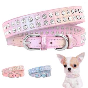 Halsbanden Strass Halsband Shining Diamond Cat Crystal Glitter Puppy Pet Lederen Ketting Voor Kleine Middelgrote Honden Chihuahua
