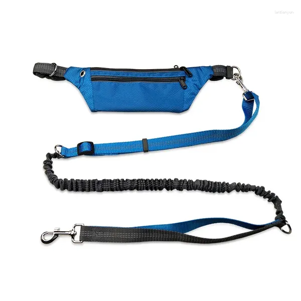 Collares para perros que corren correa para con bolso de cintura perros grandes de perros grandes tracción reflectante de la cuerda del plomo deportivo elástico conjunto 1.5m-1.8m