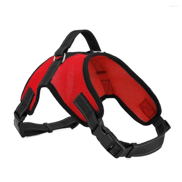 Collares para perros Arnés de malla estilo silla de montar para mediano / grande - Talla M (rojo)