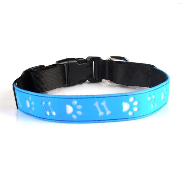 Colliers pour chiens Sécurité Glow In Night Flash Light Collier USB Rechargeable 15 Modes Clignotant Led Pet Colla