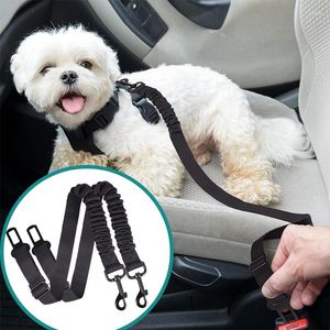 Colliers pour chiens Harnais de ceinture de sécurité Réglable Élastique Durable Pet Car Nylon Chiot Sécurité Laisse Bungee Tampon Pour Chiens Chats