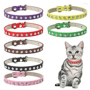 Colliers de chien brillant diamant strass animaux de compagnie chiens chats collier réglable sangle en cuir chaton chiot accessoires fournitures