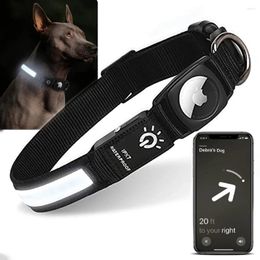 Colliers de chien étiquette intelligente pour Apple Airtag accessoires pour animaux de compagnie collier GPS Tracker lumière étanche USB rechargeable