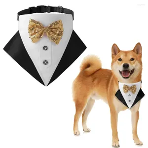 Hondenkragen zachte comfortabele huisdierenkraag elegante trouwbandana met boog verstelbaar kostuum voor feesthonden
