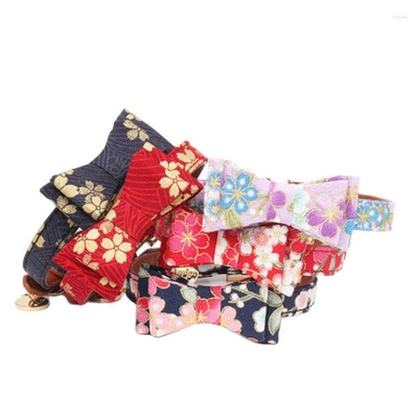 Colliers pour chiens doux japonais Kimono noeud papillon collier chat accessoires fournitures pour animaux de compagnie promenades de jour vacances Terrier caniche Yorkie