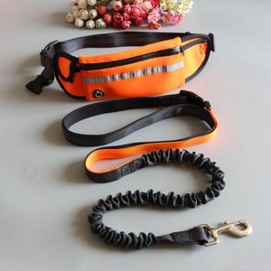 Colliers pour chiens Soft Pet Dogs Chain Traction Corde Leads Free Hands Diagonally With Waist Bag For Running D2222