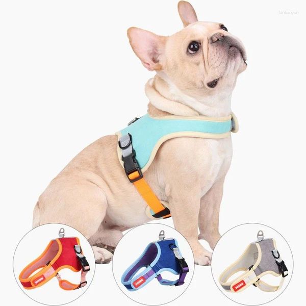 Collares para perros suministros de mascotas suaves kit de arneses ajustables al por mayor para perros pequeños gamuza de falso reflexivo