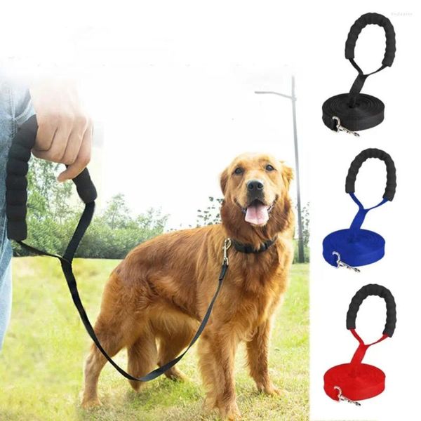 Colliers pour chiens, corde de Traction souple pour animaux de compagnie, laisses de base, poignée en mousse, rouge/bleu/noir, laisse de marche en Nylon pour chat