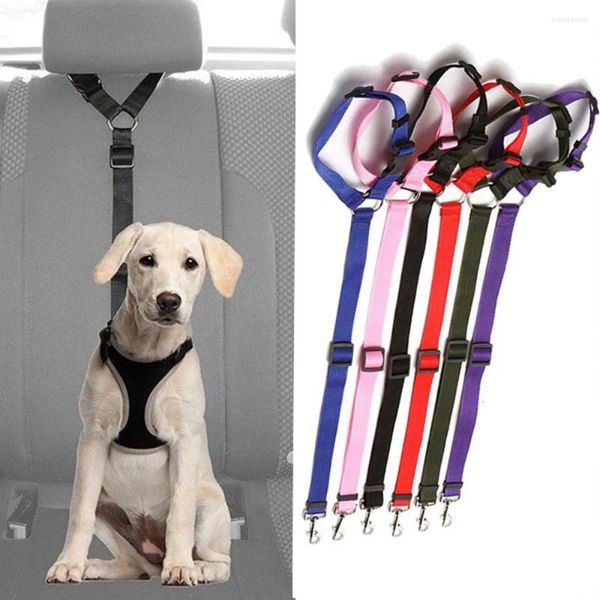 Colliers pour chiens solide siège de voiture banquette arrière ceinture pour animaux de compagnie harnais de retenue fournitures chiens collier de harnais
