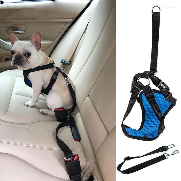 Collares para perros Comportamiento especial Acolchado Fuerte Nylon Deluxe Chaleco de seguridad para automóvil Arnés Vehículo de viaje Arnés para mascotas con cinturón de seguridad Arnés-13