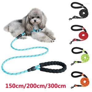 Colliers pour chiens, laisse solide, corde ronde réfléchissante en Nylon pour harnais, accessoires de marche pour petits, moyens et grands animaux de compagnie