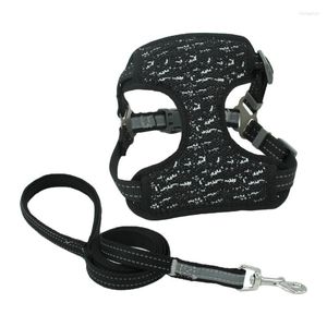 Colliers pour chiens Harnais d'été pour chiens de petite et moyenne taille Respirant Sans traction Grand harnais Laisse Ensemble Produits pour animaux de compagnie confortables