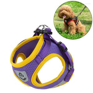 Hondenkragen Zomer Mesh Pet Harness en riem ingesteld voor kleine honden Reflecterende puppy Cat Vest Harnesses Yorkies Poodle Mascotas accessoires