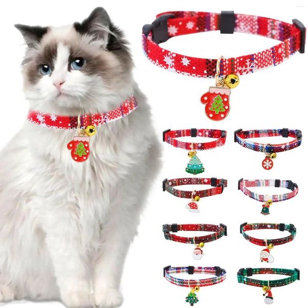 Suministros para collares para perros, cuello con campana para gatitos, accesorios para gatos, Navidad, con correa, lentejuelas ajustables, 2024