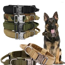 Collares de perros collar táctico mascota entrenamiento ajustable militar con hebilla de liberación rápida